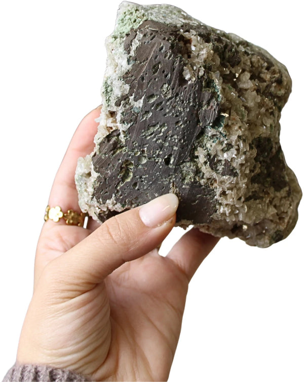 Apofyliet Ruwe Edelsteen Groen 6,4~9,9~7,5 Cm 627 Gram India