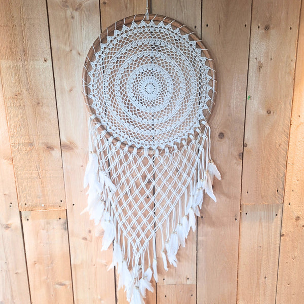 Dromenvanger gehaakt XL 52 cm - Wit - Bamboe