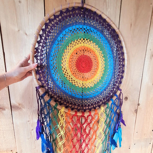 Dromenvanger gehaakt XL 52 cm - Rainbow - Bamboe