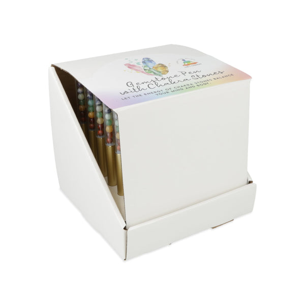 Edelsteen Gevulde Pennen Chakra Set 36 Stuks Displaydoos 23x23x17 cm