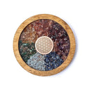 Onderzetter Hout Chakra's Bloem Des Levens Koperen Symbool 10cm