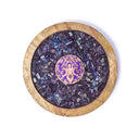 Onderzetter Mangohout Godin Met Amethist En Lapis Lazuli 10cm