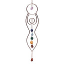 Raamhanger Maangodin Met Chakra Stenen 47x8cm