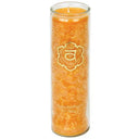 Geurkaars 2e Chakra Stearine Geel Gerecycled Glas 100 uur