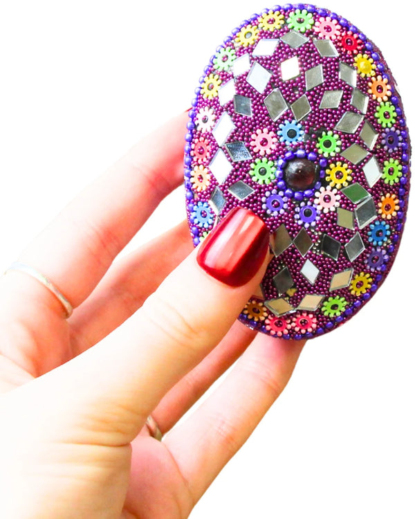 Glitter doos ovaal set paars