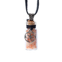 Geschenkflesje Met Zonnesteen Edelsteen En Seed Of Life Symbool 3.6 cm