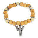 Engelen Armband Aartsengel Uriël Hout Gele Aventurijn Patchouliolie Elastisch 7.5 cm
