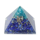 Orgoniet Piramide Lapis Lazuli En Aquamarijn Met Engel Michaël 7,5 cm