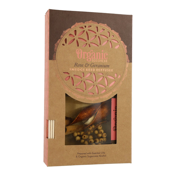 Organic Goodness Geurstokjes Roos Geranium 150 ml