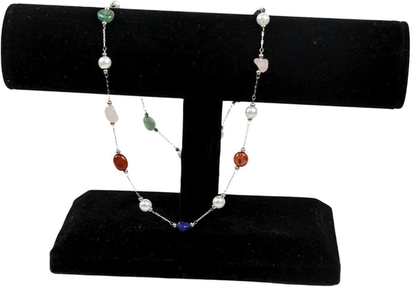 Subtiele edelsteen ketting met parels