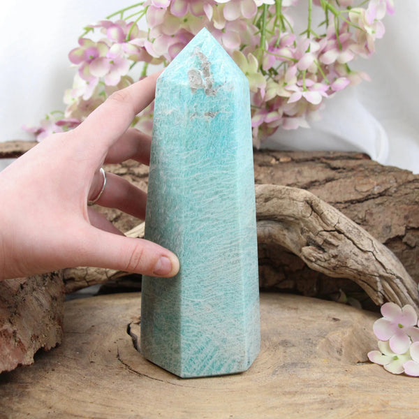 Amazoniet Obelisk Blauwgroen 19,5 cm Madagaskar Nr.02