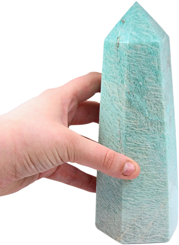 Amazoniet Obelisk Blauwgroen 19,5 cm Madagaskar Nr.02
