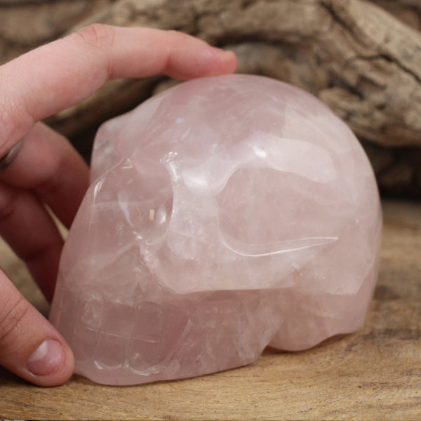 Schedel 11 cm Roze kwarts