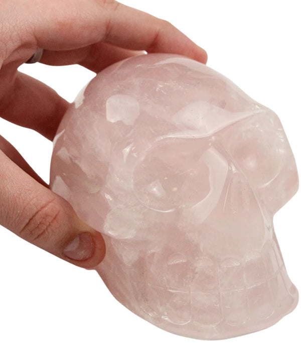 Schedel 11 cm Roze kwarts