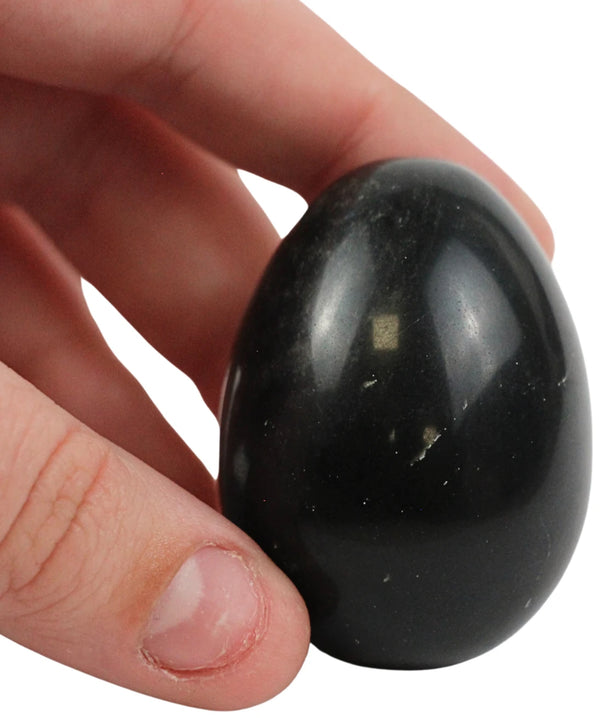 Yoni ei Obsidiaan zilver 47x34 mm