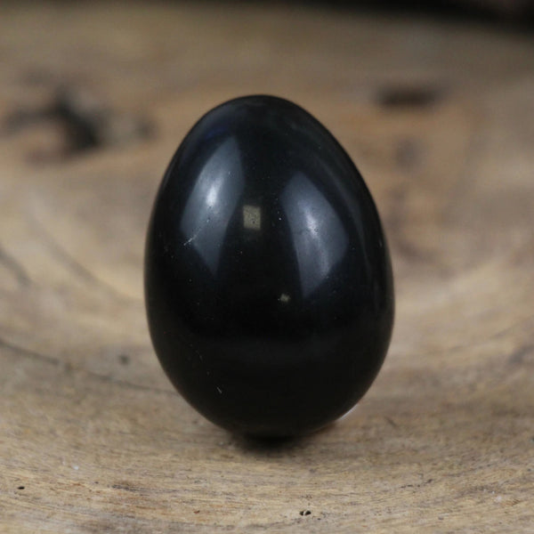 Yoni ei Obsidiaan zilver 47x34 mm