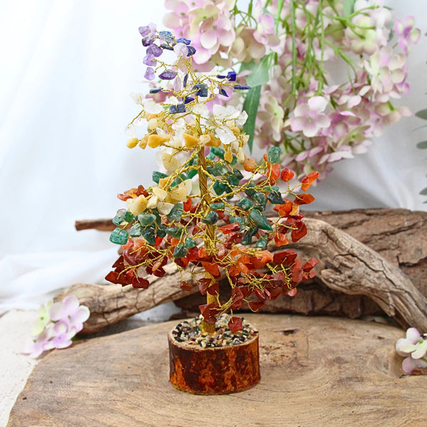 Edelsteen boompje 7 Chakra's ca. 23 cm