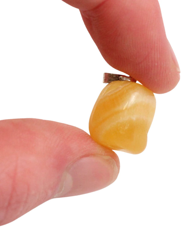 Calciet geel geboorde edelsteenhanger
