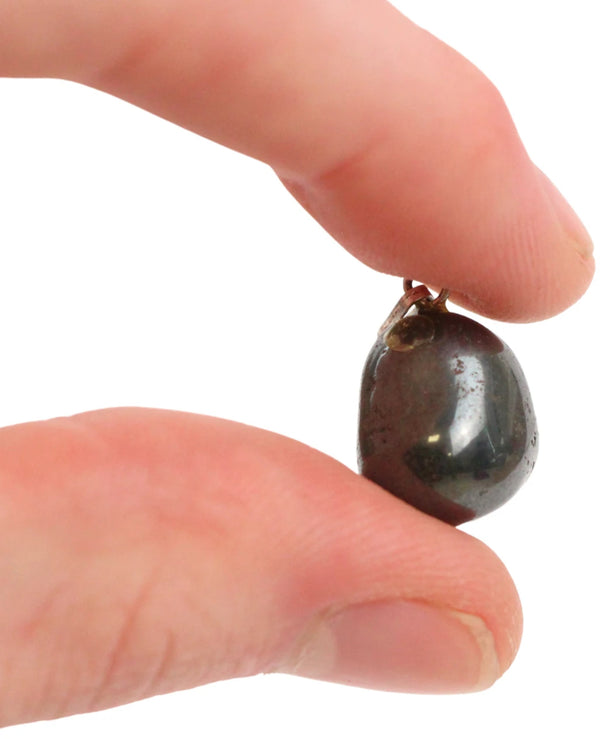 Hematiet geboorde edelsteenhanger