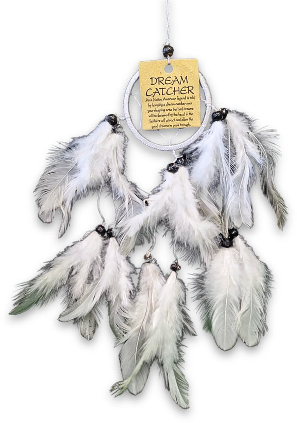 Dromenvanger - 6cm - witte veren - Dreamcatcher