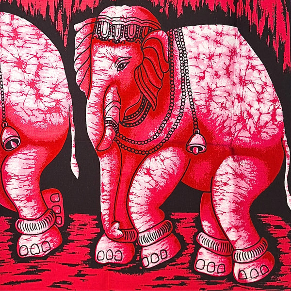 Olifanten Doek - Roze - wandkleed 115cm x 54cm