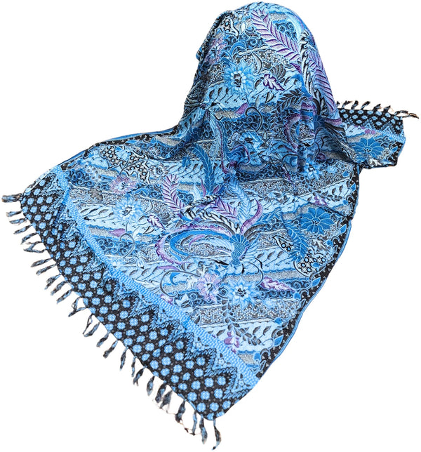 Sarong - 019 - Blauwe pracht van Om Namaste - Pareo Saunadoek Wikkeljurk