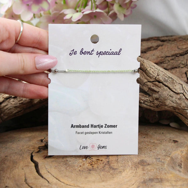 Hartje zomer armband Peridoot - Moederdag