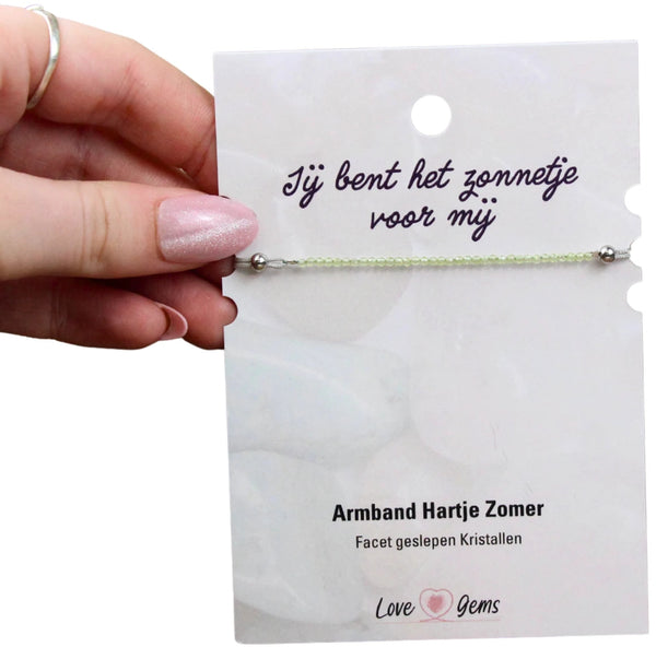 Hartje zomer armband Peridoot - Moederdag
