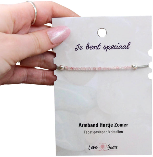 Hartje zomer armband Aardbeienkwarts - Moederdag