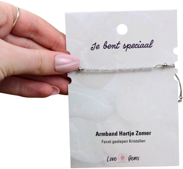 Hartje zomer armband Labradoriet - Moederdag