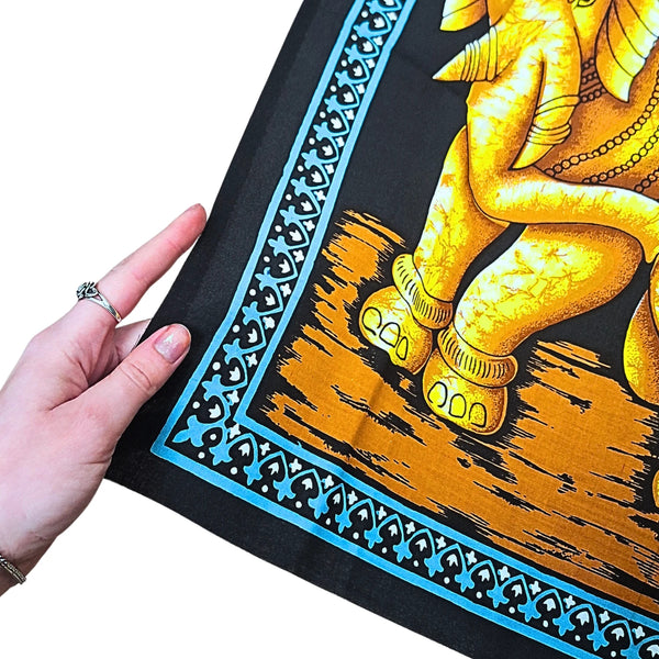 Olifanten Doek - Goudkleur - wandkleed 115 cm x54 cm
