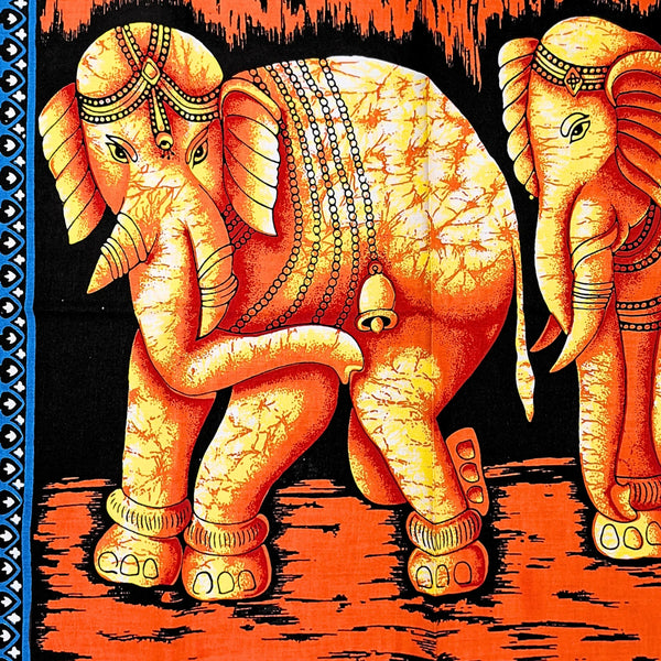 Olifanten Doek - Oranje - wandkleed 115 cm x54 cm