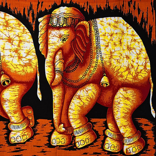 Olifanten Doek - Oranje - wandkleed 115 cm x54 cm
