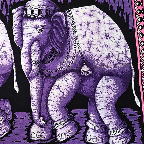 Olifanten Doek - Paars - wandkleed 115 cm x54 cm
