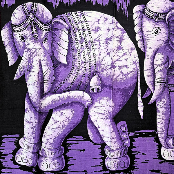 Olifanten Doek - Paars - wandkleed 115 cm x54 cm