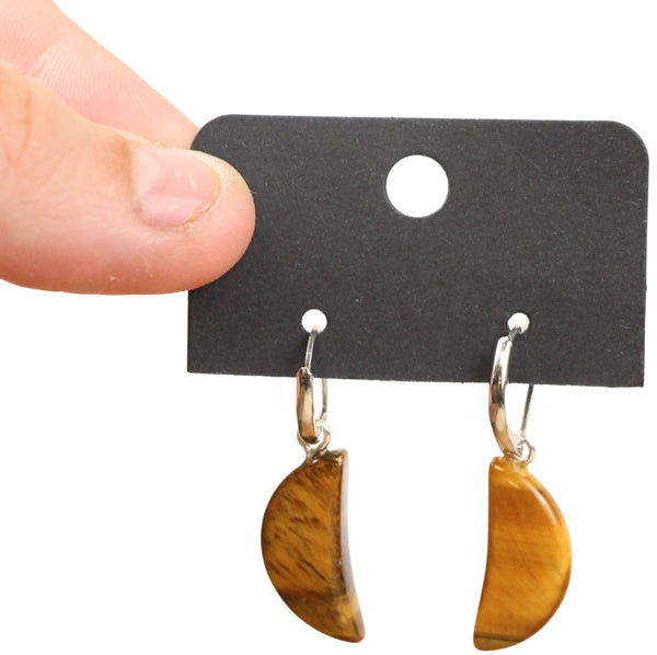 Tijgeroog Maan oorbellen - fashion jewelry