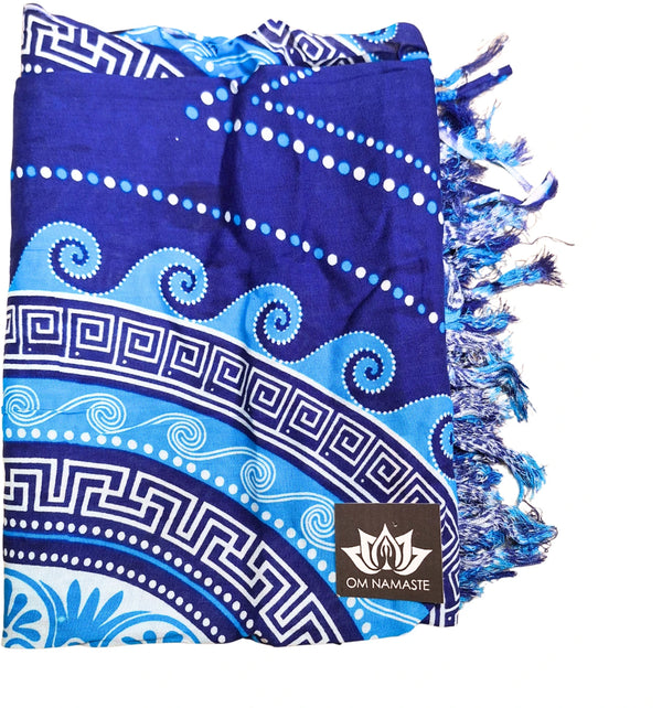 Om Namaste Sarong - 504 - Blauwe Mandala - Griekse Stijl