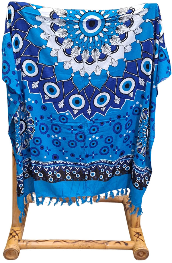 Om Namaste Sarong - 665 - Boze Oog Mandala - Blauw