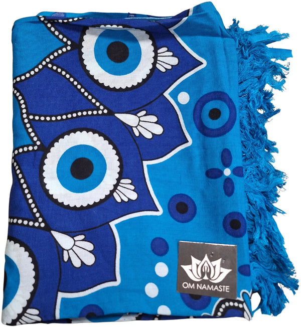 Om Namaste Sarong - 665 - Boze Oog Mandala - Blauw