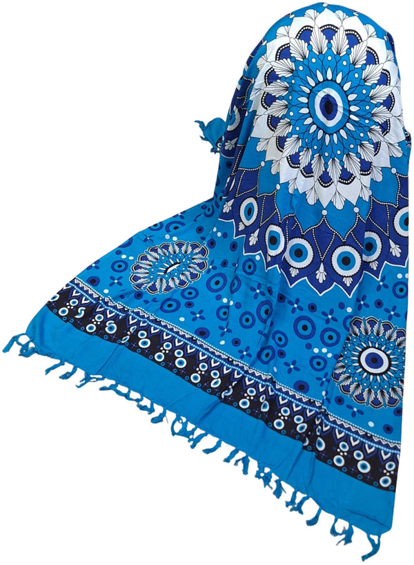 Om Namaste Sarong - 665 - Boze Oog Mandala - Blauw