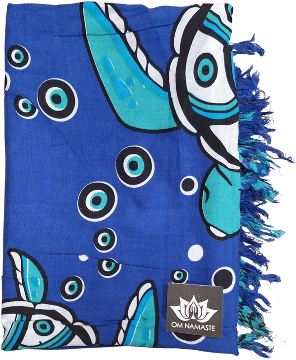 Om Namaste Sarong - 664 - Schildpadjes en Zeeleven