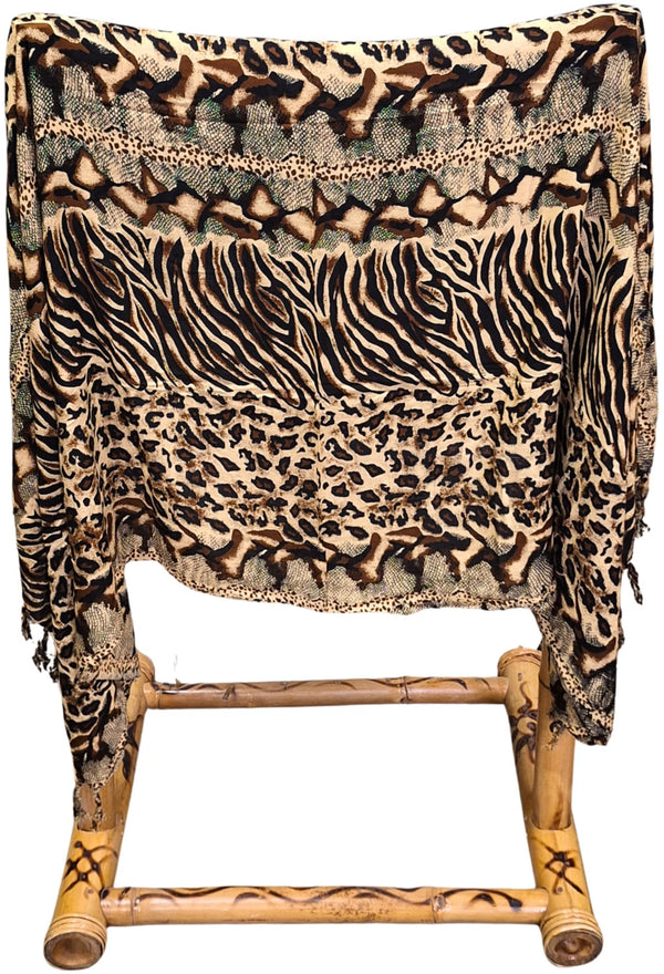 Om Namaste Sarong - 670 - dierenprint - beige en bruin