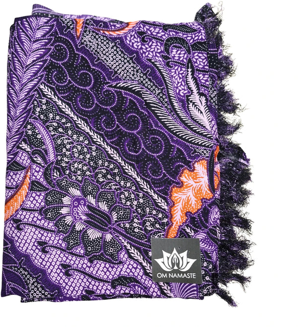Om Namaste Sarong - 660 - Batik Paars en Oranje - Vuurvogel