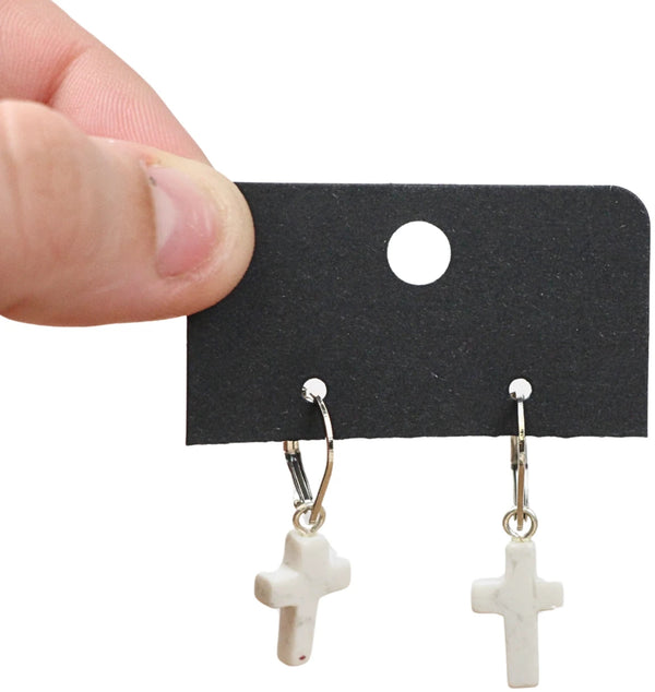 Howliet wit kruis oorbellen - fashion jewelry