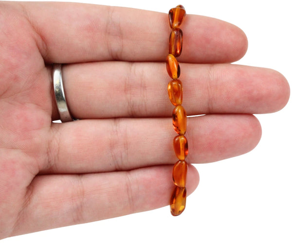 Barnsteen kinderarmband nugget cognac (Amber)