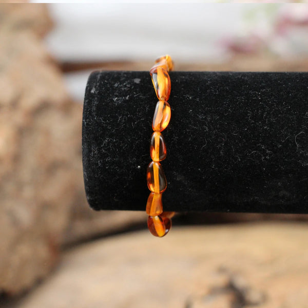 Barnsteen kinderarmband nugget cognac (Amber)