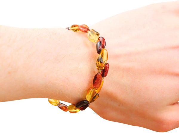 Barnsteen spiraal armband multikleur (Amber)