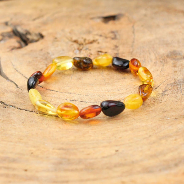 Barnsteen armband nugget multikleur (Amber)