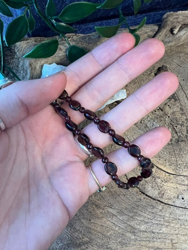 Granaat collier ovaal 70 cm