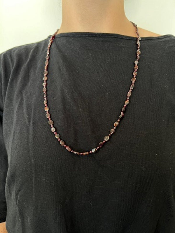 Granaat collier ovaal 70 cm